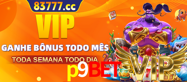 Banner promocional do p9bet oferecendo 100% de recompensas adicionais contínuas para quem fizer o login diário (Daily sign-in), com um mascote de coelho.
