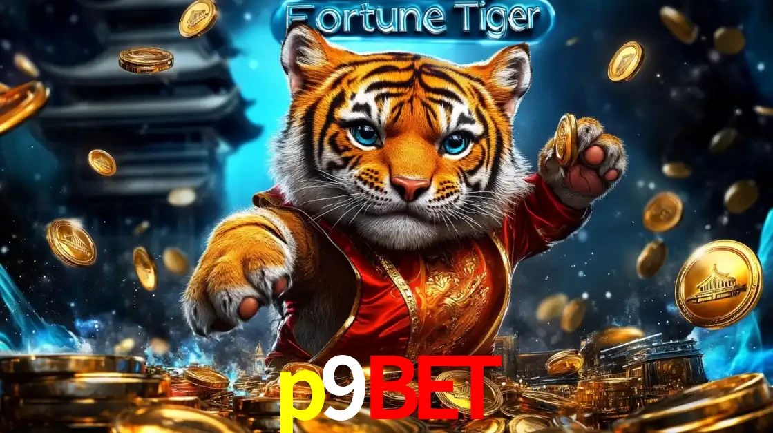 Imagem promocional do jogo de slot Fortune Tiger, com um tigre majestoso em traje tradicional cercado por uma fortuna em moedas de ouro, disponível agora no cassino p9bet.